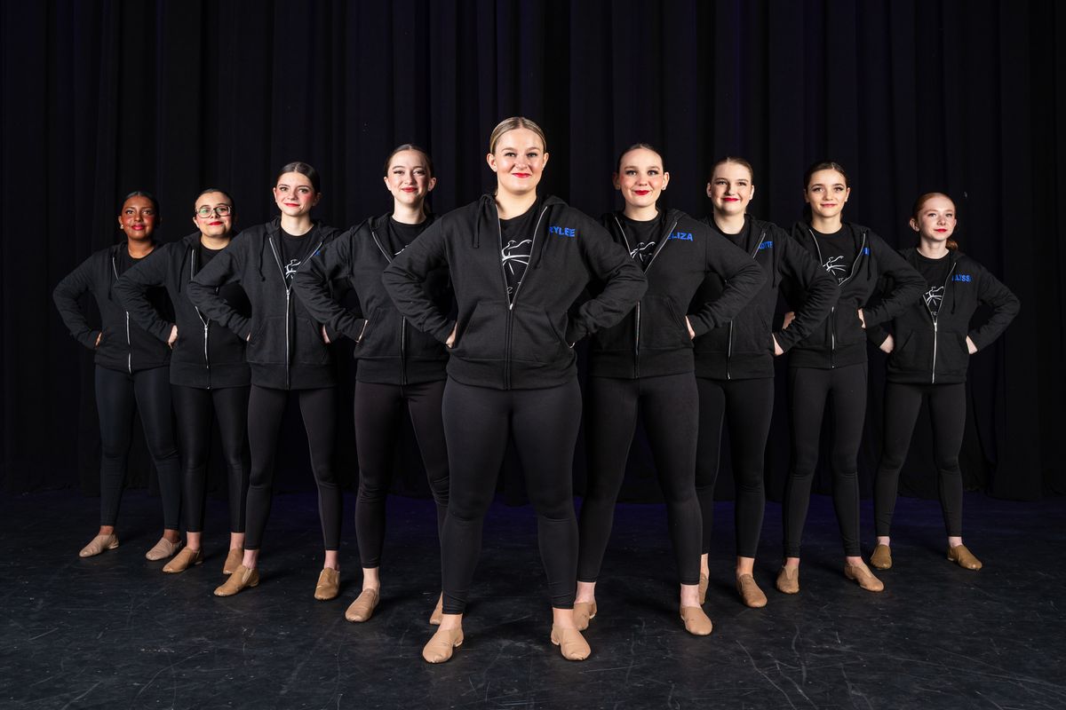 Dance team group portrait on stage